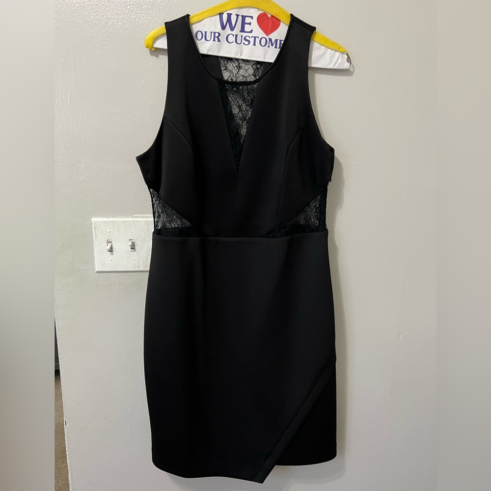 Guess Black Dress with Lace Cut-Outs
